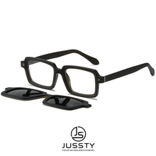 Load image into Gallery viewer, Polarized Magnetic Clip on Glasses Men Frame Optical Prescription Eyeglasses Frame Male TR90 Rectangle Myopia Spectacles Brand