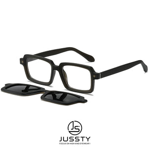 Polarized Magnetic Clip on Glasses Men Frame Optical Prescription Eyeglasses Frame Male TR90 Rectangle Myopia Spectacles Brand