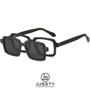 Polarized Magnetic Clip on Glasses Men Frame Optical Prescription Eyeglasses Frame Male TR90 Rectangle Myopia Spectacles Brand