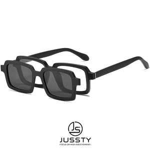 Polarized Magnetic Clip on Glasses Men Frame Optical Prescription Eyeglasses Frame Male TR90 Rectangle Myopia Spectacles Brand