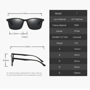 Polarized Sunglasses Men TR90 Square Sun Glasses UV400 Driving Goggles Brand Designer Shades Eyewear for Fishing Hiking