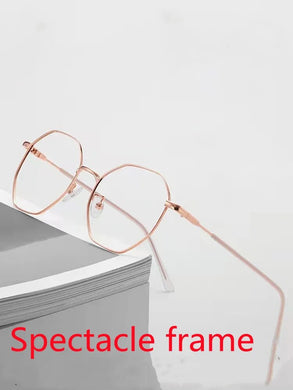 Polygonal myopia glasses frame men's fashion flat light eye protection plain beauty artifact women can match degree glasses fram