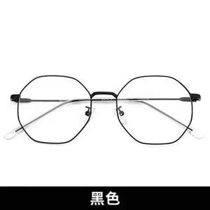 Polygonal myopia glasses frame men's fashion flat light eye protection plain beauty artifact women can match degree glasses fram
