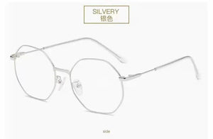 Polygonal myopia glasses frame men's fashion flat light eye protection plain beauty artifact women can match degree glasses fram