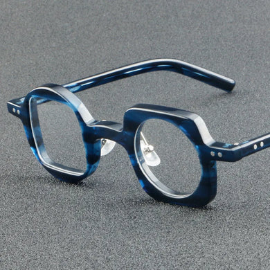 Pop Vintage Round in Square Eyeglasses Frame High-end Acetate Nearsight Eyewear  ALL-MATCH Spectacles