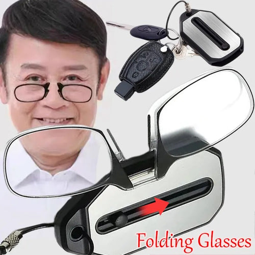 Portable Clip-on Reading Glasses Folding Legless Ultralight Keychain Glasses Men Women Mini Presbyopic Glasses +1.0 To +3.0