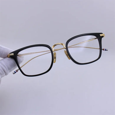 Prescription Eyeglasses Frame Thom Brand Alloy Square Titanium Acetate Glasses Frame Men Women Optical Myopia Spectacles TBX905