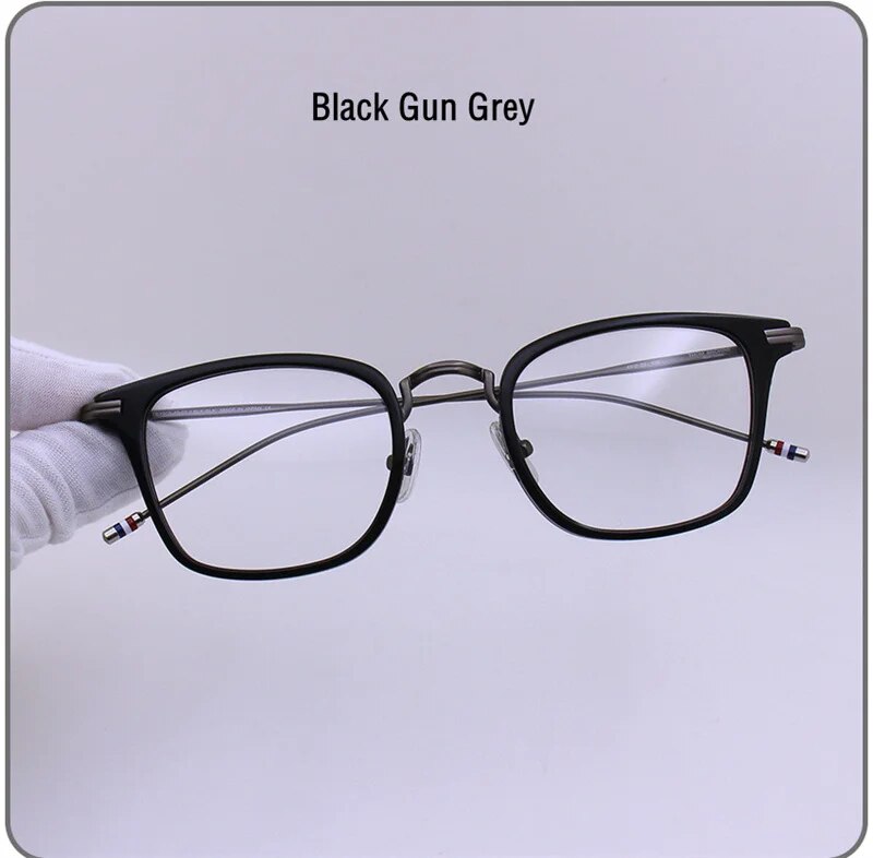 Prescription Eyeglasses Frame Thom Brand Alloy Square Titanium Acetate Glasses Frame Men Women Optical Myopia Spectacles TBX905