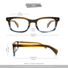 Carica l&#39;immagine nel visualizzatore di Gallery, Prescription Myopia Eye Glasses Brown Men Retro Optical Frame Anti Blue Light Eyewear Vintage Male Reading Eyeglasses 617G