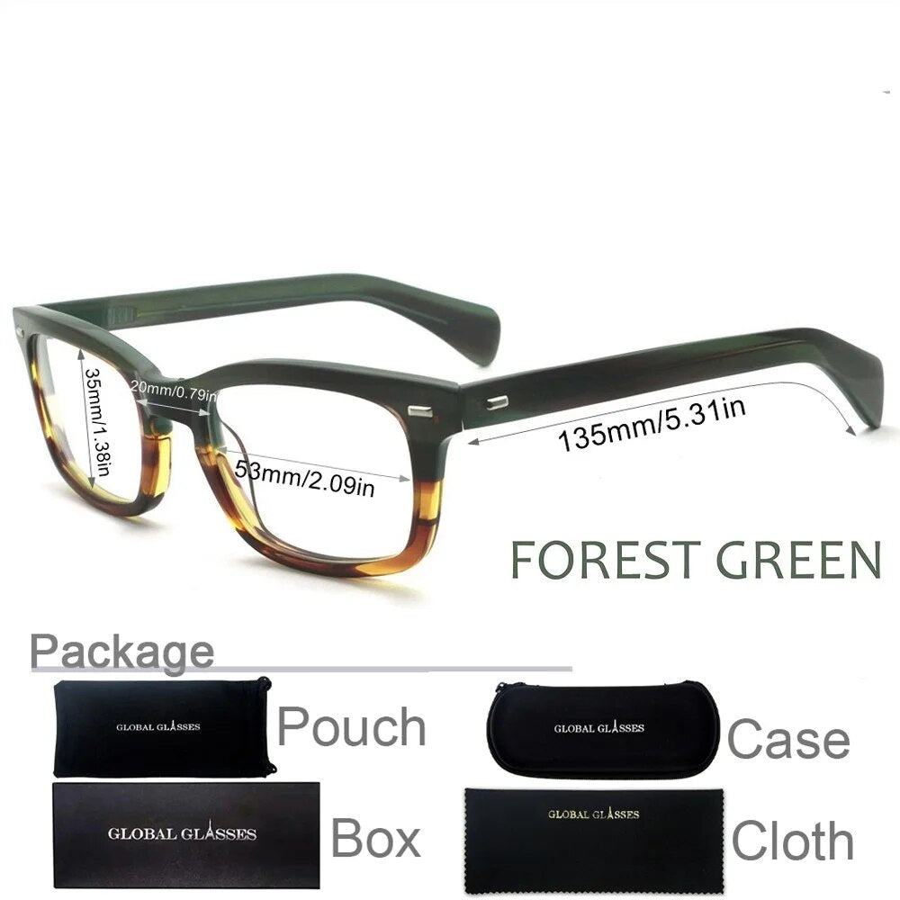 Prescription Myopia Eye Glasses Brown Men Retro Optical Frame Anti Blue Light Eyewear Vintage Male Reading Eyeglasses 617G