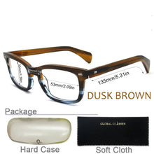 Carica l&#39;immagine nel visualizzatore di Gallery, Prescription Myopia Eye Glasses Brown Men Retro Optical Frame Anti Blue Light Eyewear Vintage Male Reading Eyeglasses 617G