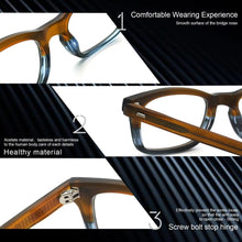 Carica l&#39;immagine nel visualizzatore di Gallery, Prescription Myopia Eye Glasses Brown Men Retro Optical Frame Anti Blue Light Eyewear Vintage Male Reading Eyeglasses 617G