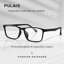 Load image into Gallery viewer, Pulais Anti Blue Light Glasses Men Designer Acetate Frames Eyeglasses for Men Rectangle Style Black Color Eyewear with Lens