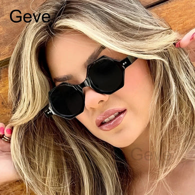 Punk Polygon Sunglasses For Women Vintage Square Sun Glasses For Ladies Shades Eyewear Trendy Brand Design Oculus UV400