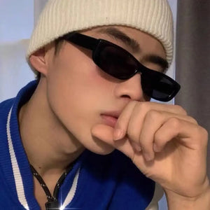Punk Small Frame Sunglasses UV400 Block Glare Eyewear Street Photos Decoration Eye Protection Driving Glasses for women man