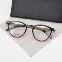 Load image into Gallery viewer, Pure Hand Made Prescription Glasses Round Titanium Frame Anti Blue Light Eyewear Women Men Optical Reading Eyeglasses 9903