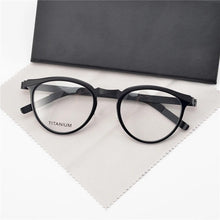 Load image into Gallery viewer, Pure Hand Made Prescription Glasses Round Titanium Frame Anti Blue Light Eyewear Women Men Optical Reading Eyeglasses 9903