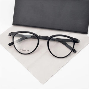 Pure Hand Made Prescription Glasses Round Titanium Frame Anti Blue Light Eyewear Women Men Optical Reading Eyeglasses 9903