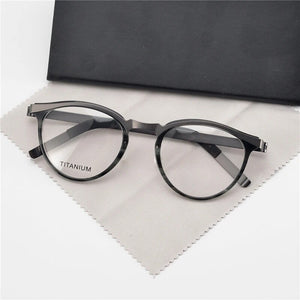 Pure Hand Made Prescription Glasses Round Titanium Frame Anti Blue Light Eyewear Women Men Optical Reading Eyeglasses 9903