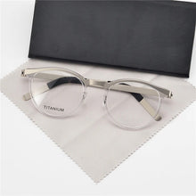 Load image into Gallery viewer, Pure Hand Made Prescription Glasses Round Titanium Frame Anti Blue Light Eyewear Women Men Optical Reading Eyeglasses 9903