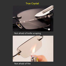 Load image into Gallery viewer, Pure Natural Crystal Stone Glass Sunglasses Man   Rimless Mineral Sun Glasses Woman Vintage UV400 Anti Eye Dry Scratch