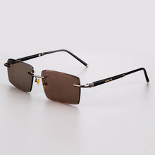 Load image into Gallery viewer, Pure Natural Crystal Stone Glass Sunglasses Man   Rimless Mineral Sun Glasses Woman Vintage UV400 Anti Eye Dry Scratch