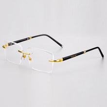 Load image into Gallery viewer, Pure Natural Crystal Stone Glass Sunglasses Man   Rimless Mineral Sun Glasses Woman Vintage UV400 Anti Eye Dry Scratch