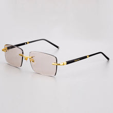 Load image into Gallery viewer, Pure Natural Crystal Stone Glass Sunglasses Man   Rimless Mineral Sun Glasses Woman Vintage UV400 Anti Eye Dry Scratch