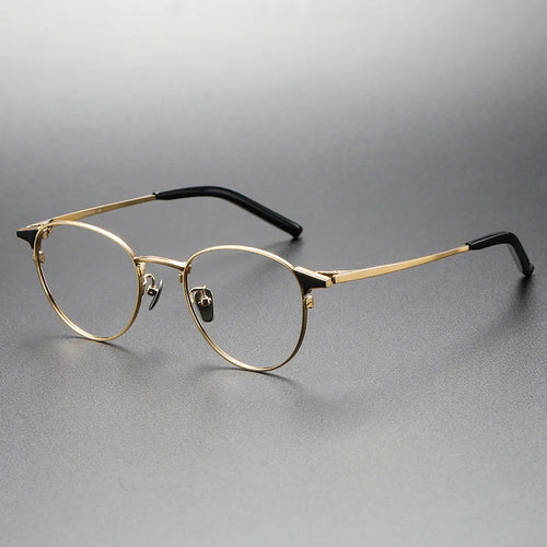 Pure Titanium 999 Japanese Small Face Eyeglasses Frames Round   Men Glasses Women  Prescription Retro Eyewear