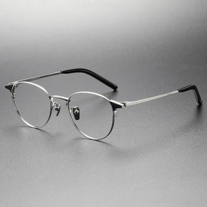 Pure Titanium 999 Japanese Small Face Eyeglasses Frames Round   Men Glasses Women  Prescription Retro Eyewear