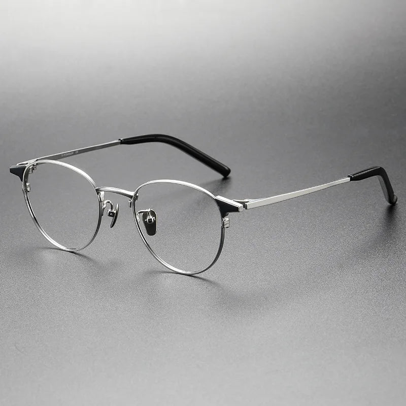 Pure Titanium 999 Japanese Small Face Eyeglasses Frames Round   Men Glasses Women  Prescription Retro Eyewear