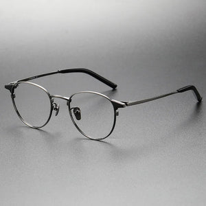 Pure Titanium 999 Japanese Small Face Eyeglasses Frames Round   Men Glasses Women  Prescription Retro Eyewear