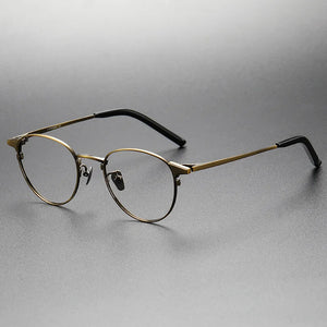 Pure Titanium 999 Japanese Small Face Eyeglasses Frames Round   Men Glasses Women  Prescription Retro Eyewear