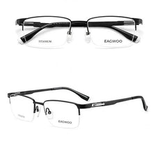 Load image into Gallery viewer, Pure Titanium Eyeglasses Designed Optical Frame Prescription Spectacle Half Rim Glasses Wide Face High Grade Light Business Use