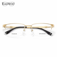 Load image into Gallery viewer, Pure Titanium Eyeglasses Designed Optical Frame Prescription Spectacle Half Rim Glasses Wide Face High Grade Light Business Use