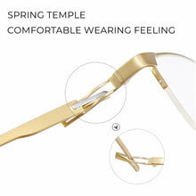 Load image into Gallery viewer, Pure Titanium Eyeglasses Designed Optical Frame Prescription Spectacle Half Rim Glasses Wide Face High Grade Light Business Use