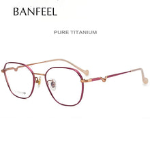 Carica l&#39;immagine nel visualizzatore di Gallery, Pure Titanium Eyeglasses Frame Men Square Myopia Optical Prescription Glasses Frame UNISEX V design Frame Female Eyewear
