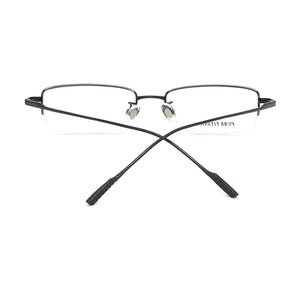 Pure Titanium Eyeglasses Half Rim Optical Frame Prescription Spectacle Frameless Glasses For Men Eye glasses 11952 Slim Temple
