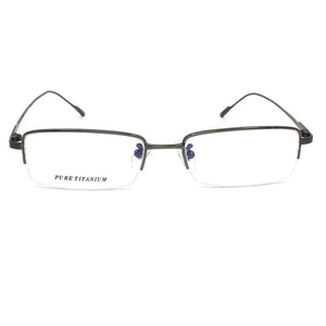 Pure Titanium Eyeglasses Half Rim Optical Frame Prescription Spectacle Frameless Glasses For Men Eye glasses 11952 Slim Temple