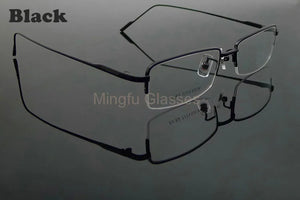 Pure Titanium Eyeglasses Half Rim Optical Frame Prescription Spectacle Frameless Glasses For Men Eye glasses 11952 Slim Temple