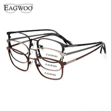 Load image into Gallery viewer, Pure Titanium Eyeglasses Metal Full Rim Optical Frame Prescription Spectacle Contrast Color Glasses For Men Eye Glasses   5813