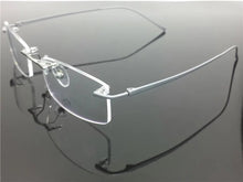 Load image into Gallery viewer, Pure Titanium Eyeglasses Rimless Optical Frame Prescription Spectacle Resize Glasses For Men Slim Temple Framless Eye Glasses