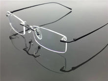 Load image into Gallery viewer, Pure Titanium Eyeglasses Rimless Optical Frame Prescription Spectacle Resize Glasses For Men Slim Temple Framless Eye Glasses
