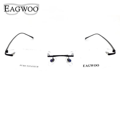 Pure Titanium Eyeglasses Rimless Optical Frame Prescription Spectacle Resize Glasses For Men Slim Temple Framless Eye Glasses