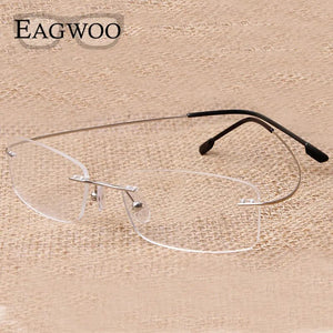 Pure Titanium Eyeglasses Rimless flexible Optical Frame Prescription Spectacle Frameless Glasses Eye glasses 010 Line Temple