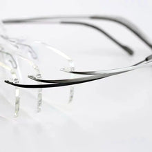 Load image into Gallery viewer, Pure Titanium Eyeglasses Rimless flexible Optical Frame Prescription Spectacle Frameless Glasses Eye glasses 010 Line Temple