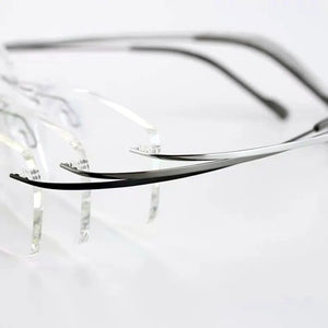 Pure Titanium Eyeglasses Rimless flexible Optical Frame Prescription Spectacle Frameless Glasses Eye glasses 010 Line Temple