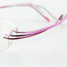 Load image into Gallery viewer, Pure Titanium Eyeglasses Rimless flexible Optical Frame Prescription Spectacle Frameless Glasses Eye glasses 010 Line Temple