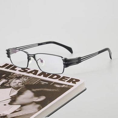 Pure Titanium Full Rim Optical Glasses Frame for Men Business Leisure Rectangle Eyeglasses Luxury Brand Myopia Spectacles Male