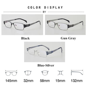 Pure Titanium Full Rim Optical Glasses Frame for Men Business Leisure Rectangle Eyeglasses Luxury Brand Myopia Spectacles Male